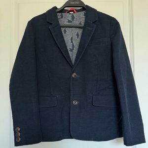 Mini Boden Boys Navy Blue Suit Jacket Blazer Size 9/10